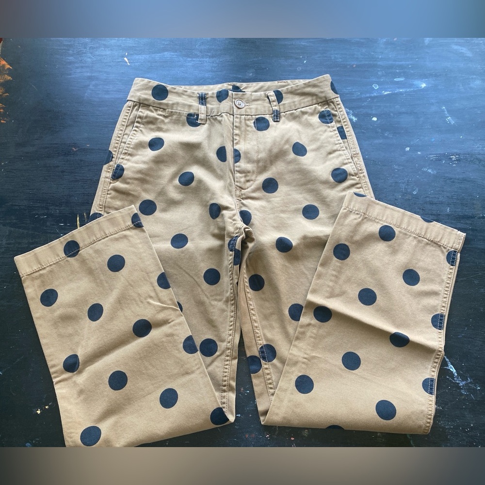 j. crew polka dot khaki pants